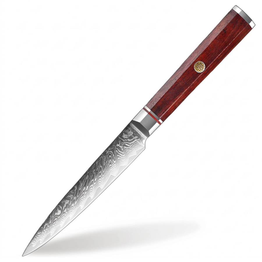 7-Piece VG10 Damascus Knife Set with Traditional Rosewood Handle - 5-Inch Utility Knife product image