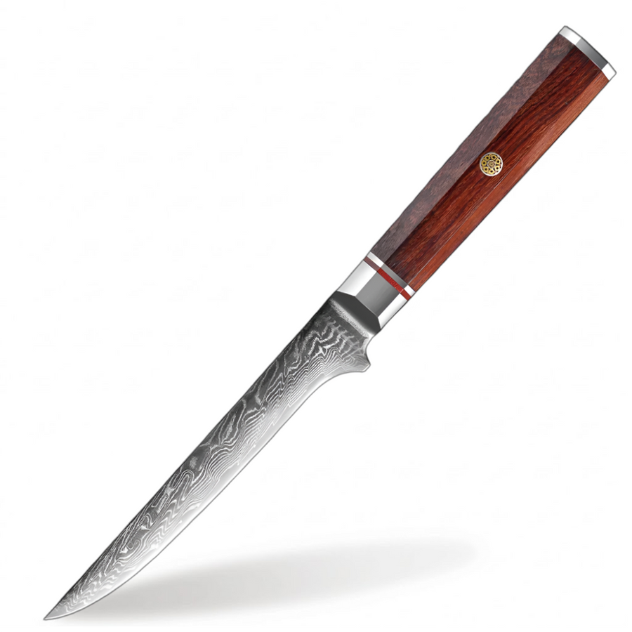 7-Piece VG10 Damascus Knife Set with Traditional Rosewood Handle - 6-Inch Boning Knife product image