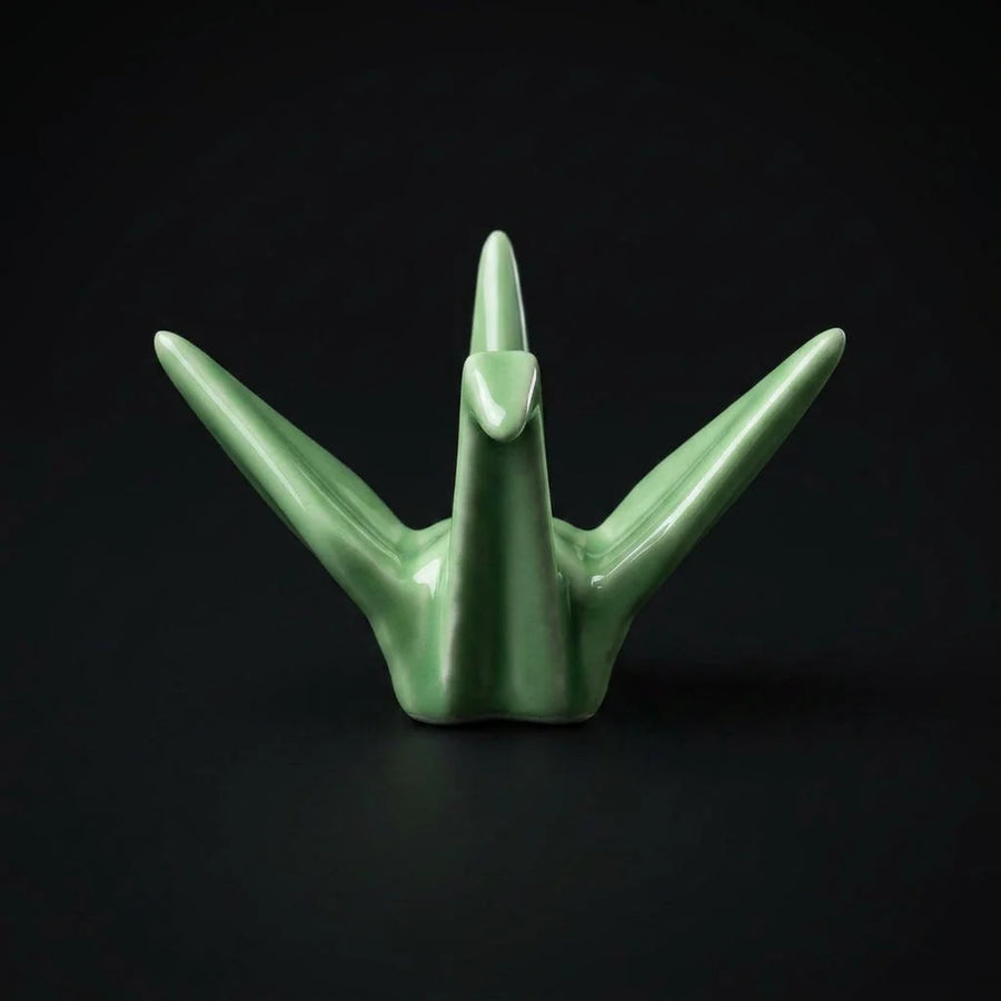 4 Chopstick Holders Origami Green product photo