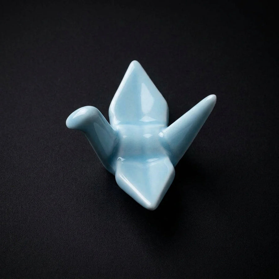 4 Chopstick Holders Origami Light Blue product image