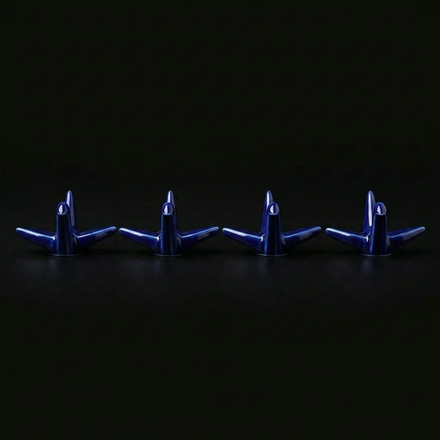 4 Chopsticks Holders Origami Blue product photo
