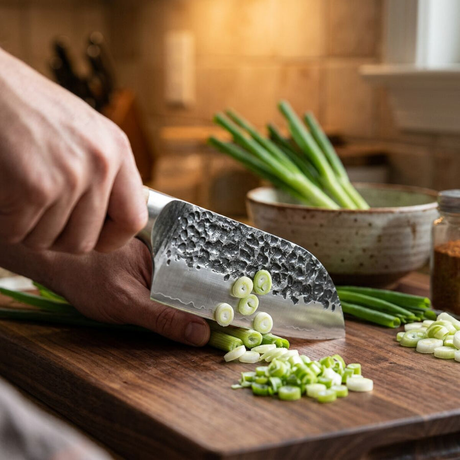 Kaitō — Chinese-Style Cleaver 18cm with Hammered Finish product detail