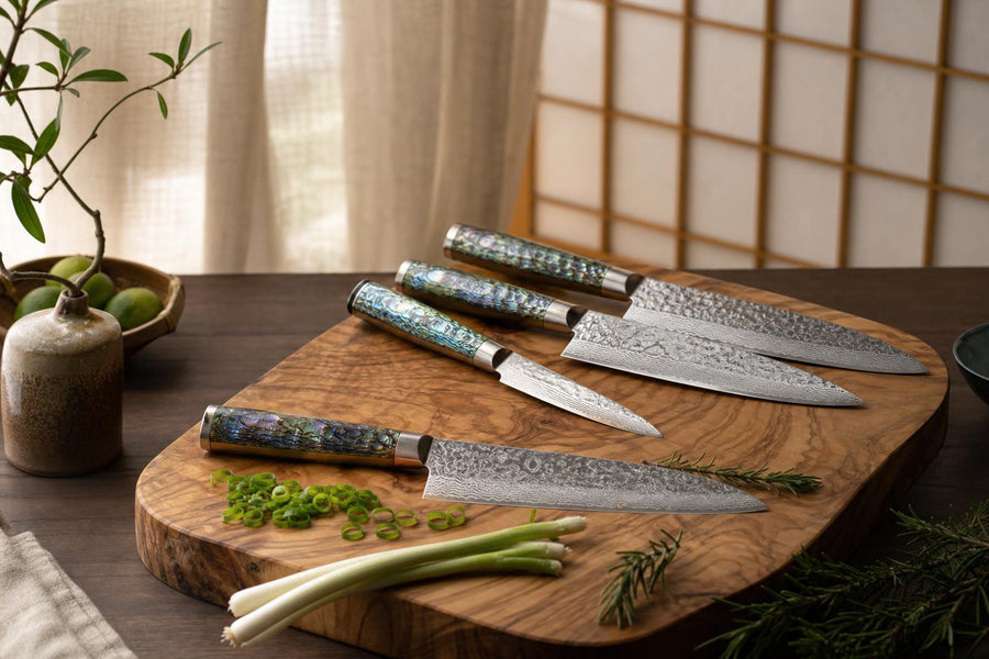 Shokunin — Damascus Knife Set (4-piece) lifestyle photo