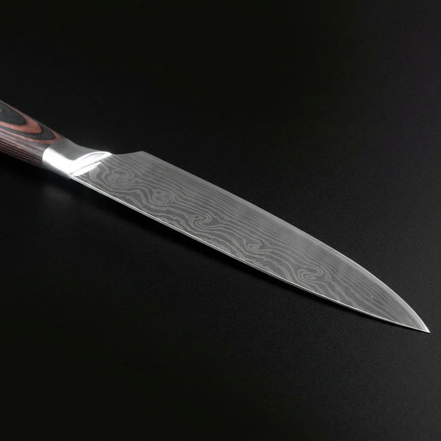 Japanese Damascus Knife Set "Hiroo" — 5-Piece Chef Knife Gift Set product image