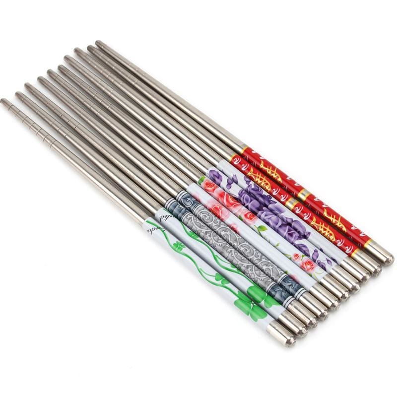 Koshigaya Set of 5 Pairs of Metal Chopsticks product image