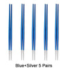 Blue Silver 5 Pairs