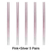 Pink Silver 5 Pairs