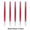 Red Silver 5 Pairs