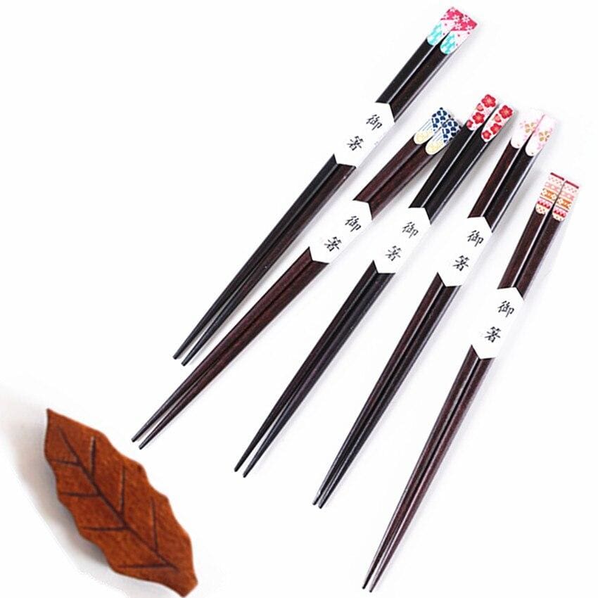 Chai Handmade Wooden Chopsticks Set of 5 product photo