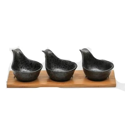 Japanese Yoshito Ceramic Sauce Bowl Set – Small Dishes for Soy Sauce & Dips