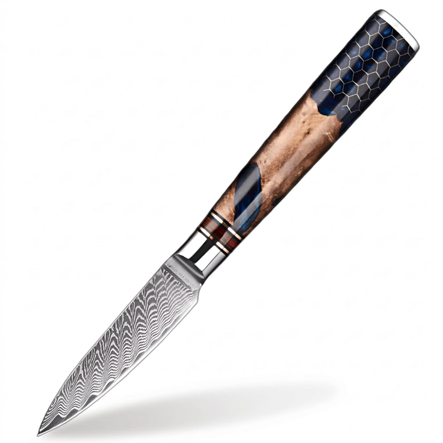9-Piece VG10 Damascus Knife Set with Blue Honeycomb Resin Handle - 3.5-Inch Paring Knife product image