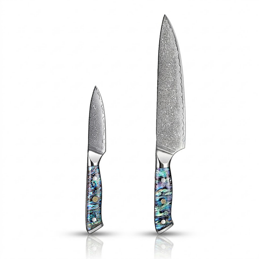 9-Piece VG10 Damascus Knife Set with Abalone Shell Handle - 2-Piece Knife Set B product image