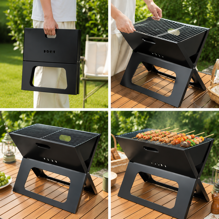 Foldable Portable Charcoal Barbecue Grill