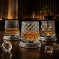 Rotating Whiskey Glass with Crystal Base