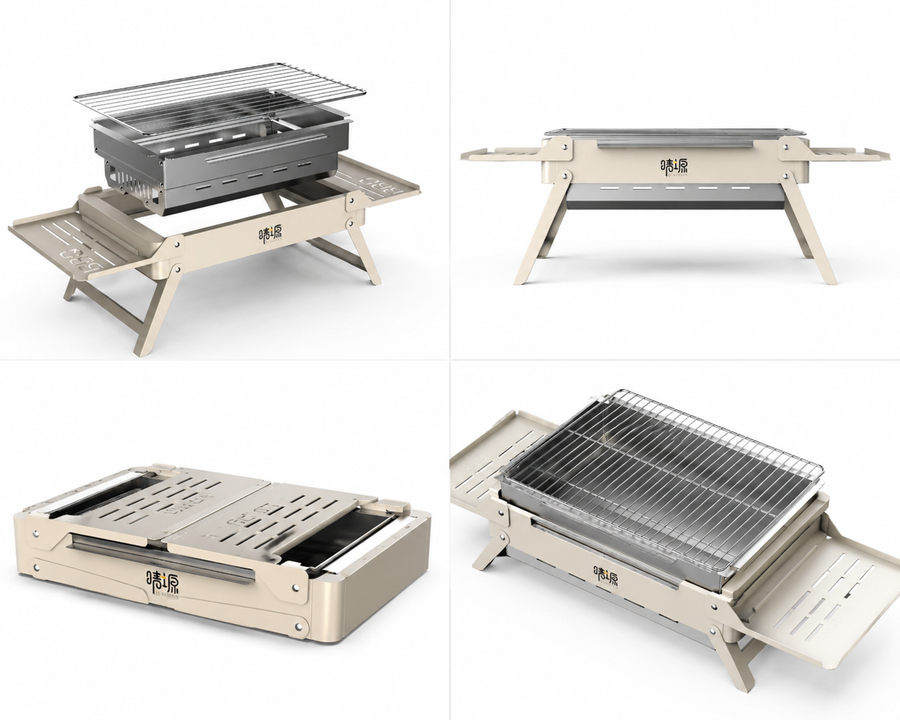 Foldable Charcoal BBQ Grill – Portable Stainless Steel Barbecue Stove