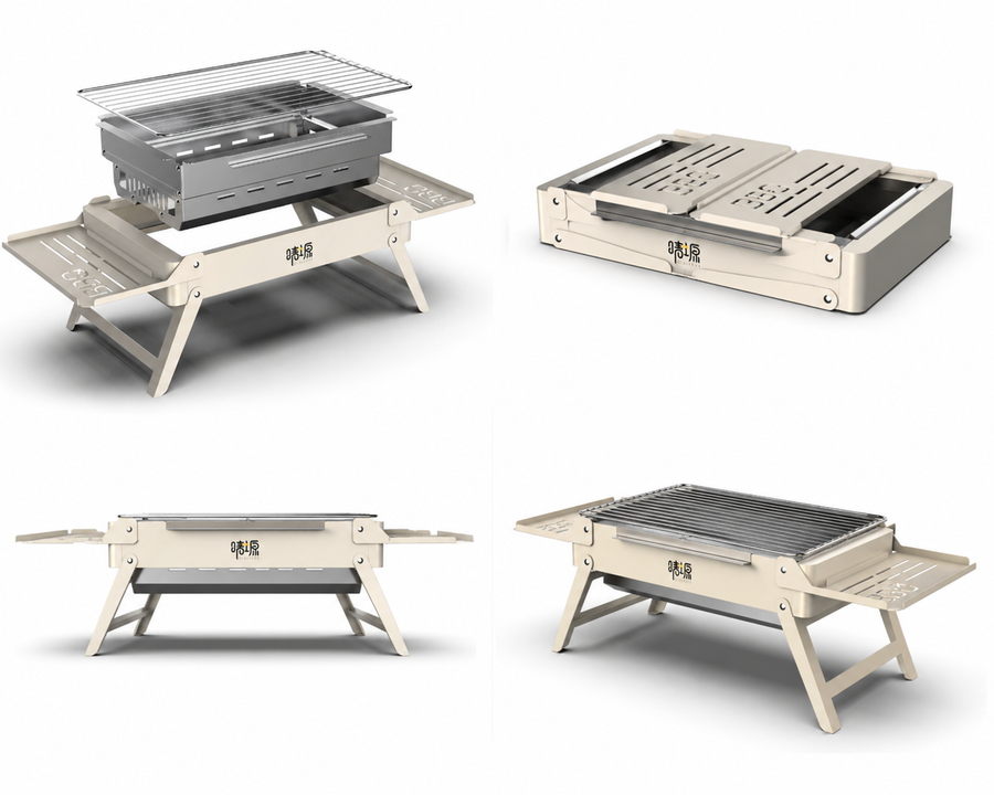 Foldable Charcoal BBQ Grill – Portable Stainless Steel Barbecue Stove