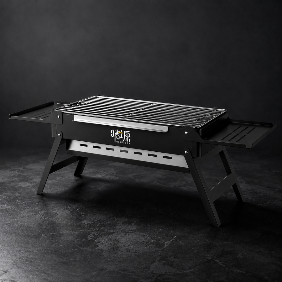 Foldable Charcoal BBQ Grill – Portable Stainless Steel Barbecue Stove