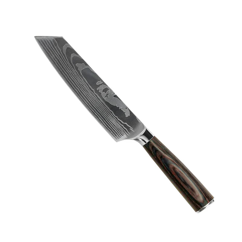 Damascus Print Kiritsuke Knife 20 cm