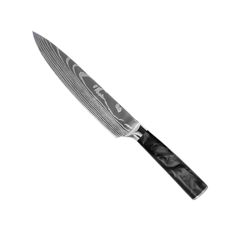 Damascus Print Onyx Epoxy Chef Knife 20 cm