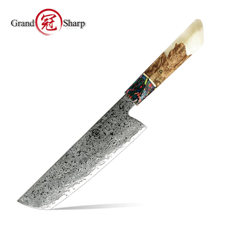 67-Layer Damascus Steel Knife Set – AUS-10 Japanese Kitchen Knives, White Resin Handle - product image 6