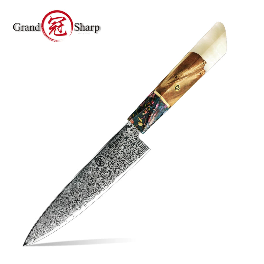 67-Layer Damascus Steel Knife Set – AUS-10 Japanese Kitchen Knives, White Resin Handle - product image 7
