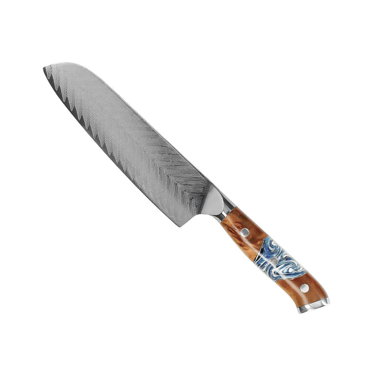Eclipse Series Damascus Santoku Knife 18cm