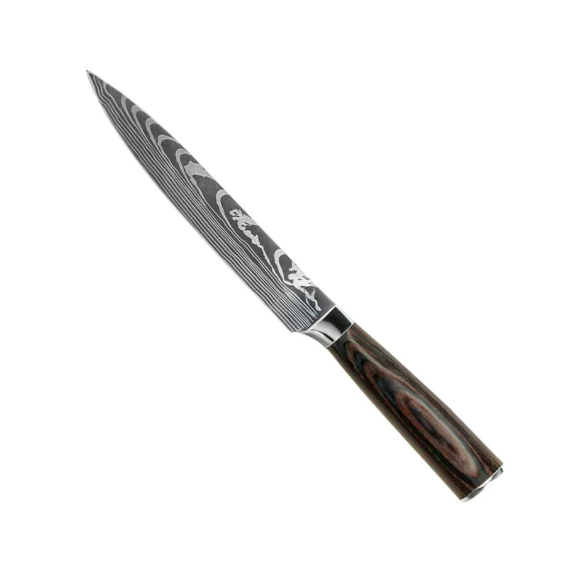 Damascus Print Slicing Knife 20 cm