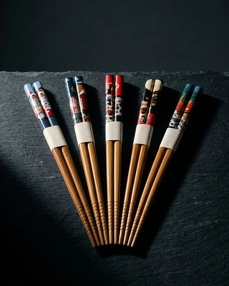 Akihiko Bamboo Chopsticks Set of 5 product photo