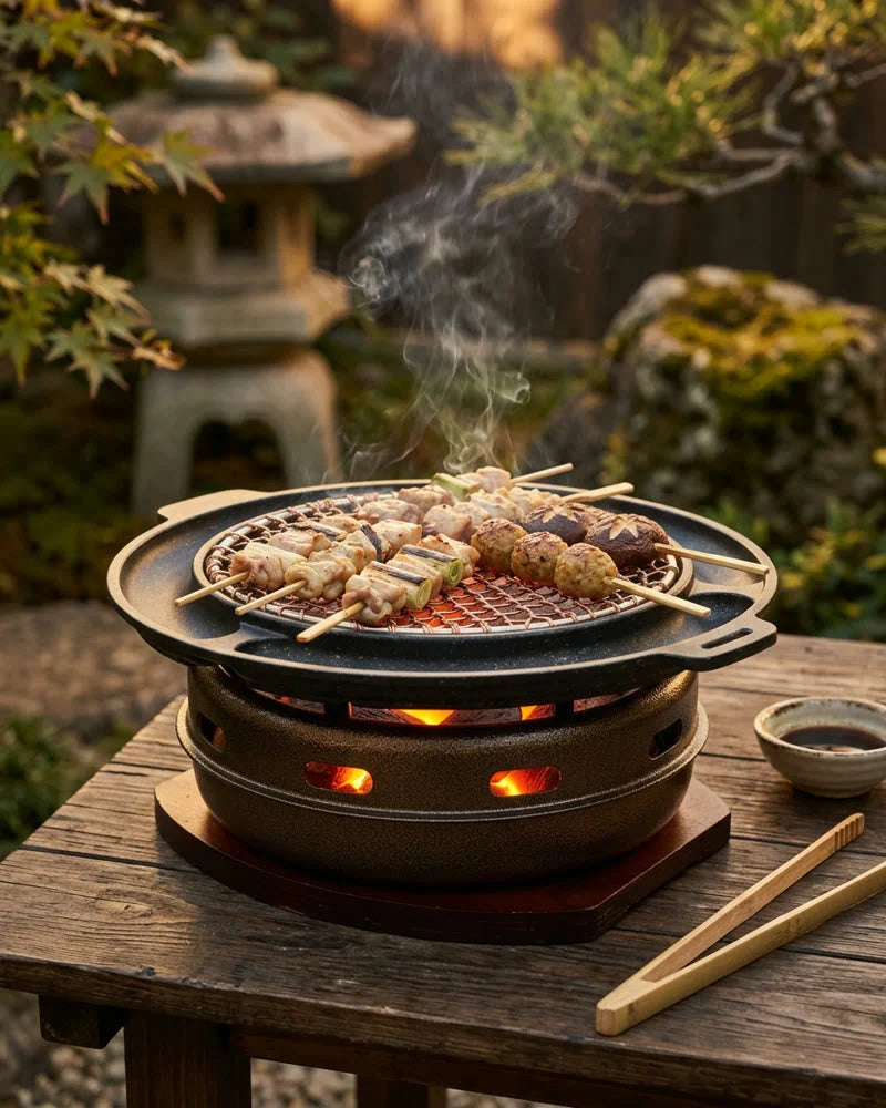 Akiko Barbecue – Aluminum Alloy with Wooden Base lifestyle photo