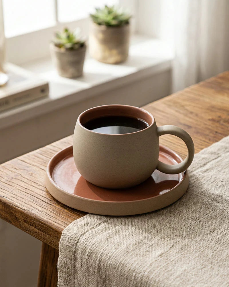 Amigasa Ceramic Coffee Cup lifestyle photo