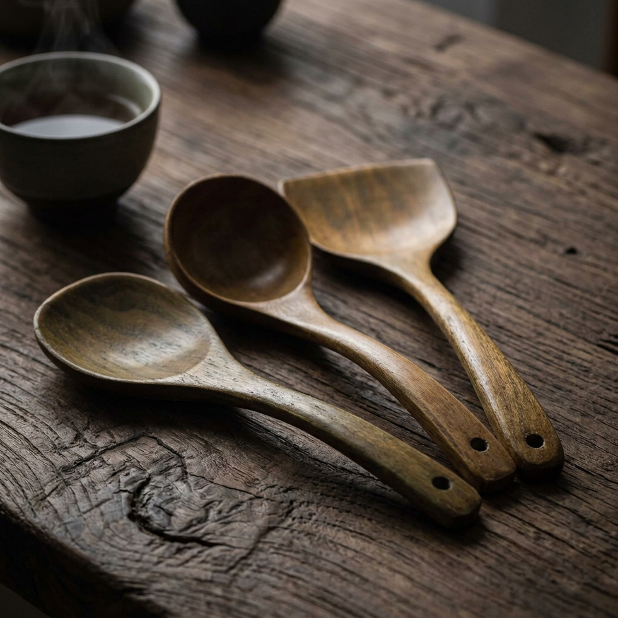 Honshu Ladle Set – 4 Handmade Wooden Ladles product image
