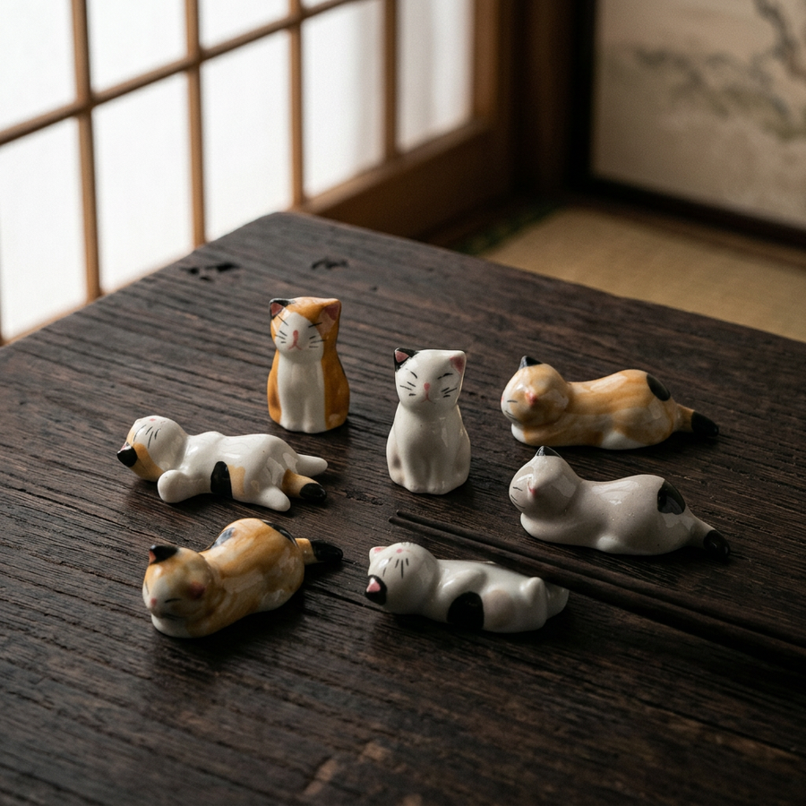 6 Chopstick Holders Cats ( 2 colors) product image