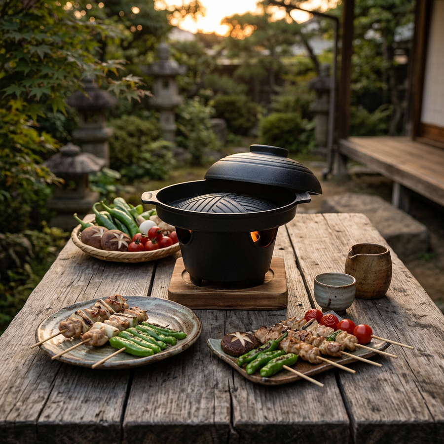 Akagi Barbecue – Aluminum with Wooden Base lifestyle photo