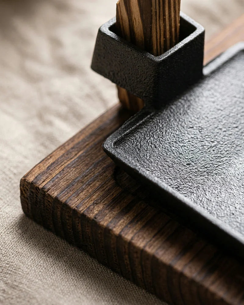 Kanda BBQ Plate – Metal & Wood detail photo