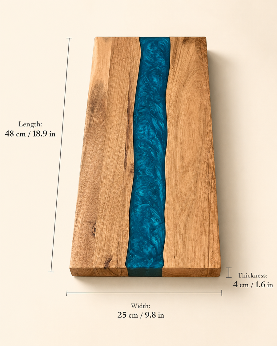 Blue Resin Acacia Wood Cutting & Serving Board