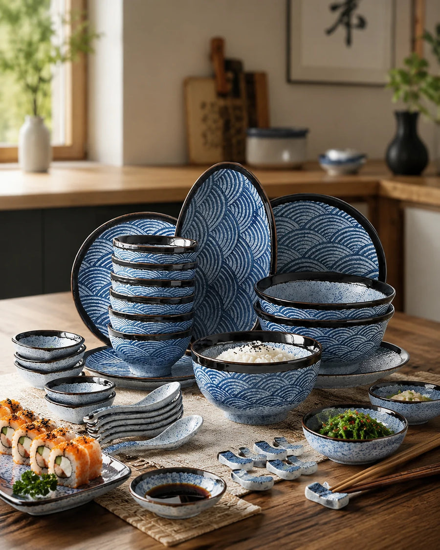 Seigaiha Ceramic Dinnerware Set