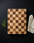 Checkerboard Acacia Cutting Board 35 cm – Compact End Grain Chopping Board – Chopping & Serving Board