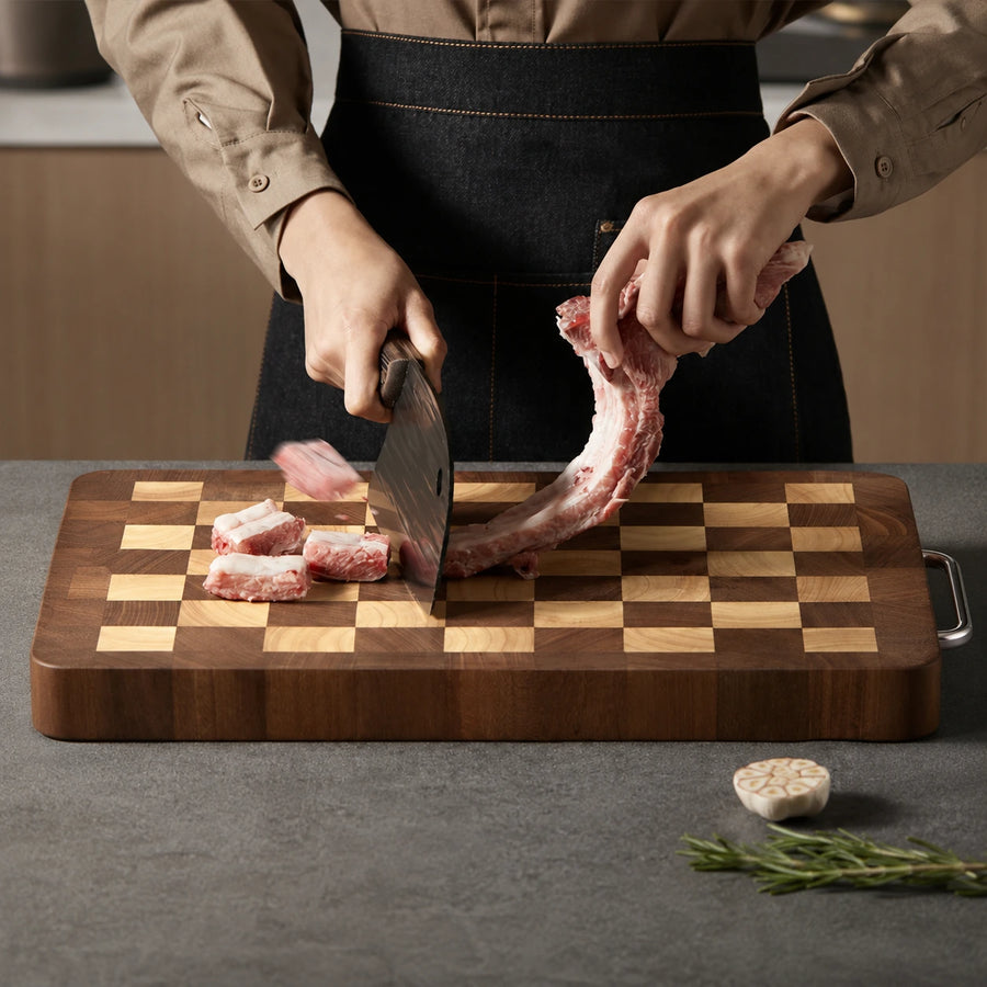 Checkerboard Ebony Wood Cutting Board - Small, Medium & Large from Japanese Kitchen Supply