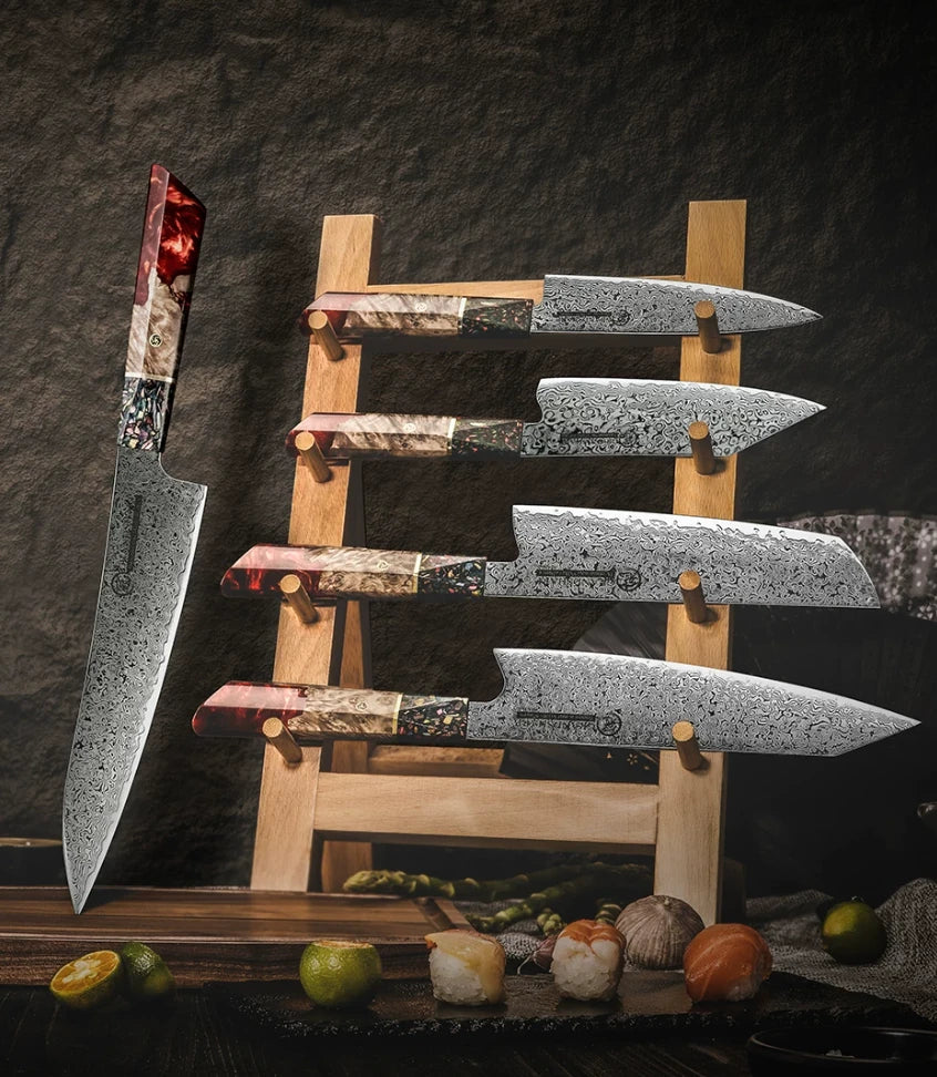 67-Layer Damascus Steel Knife Set – AUS-10 Japanese Kitchen Knives
