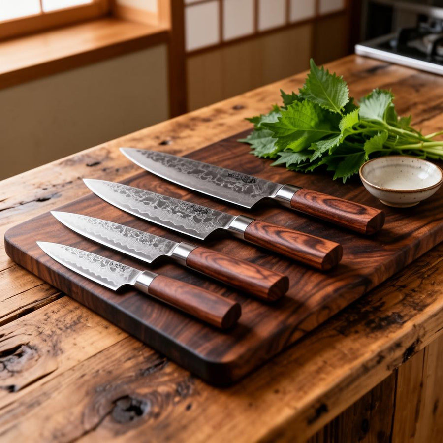 Damascus Print - 5-piece knife set lifestyle photo