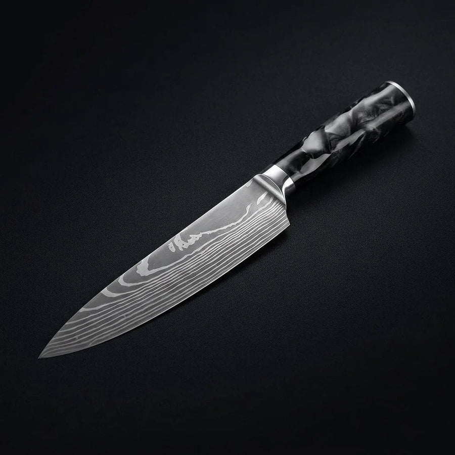 Damascus Print Onyx Epoxy Chef Knife 20 cm product image