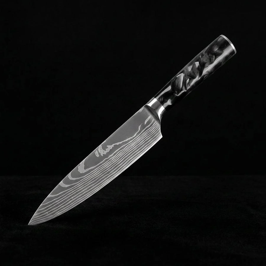 Damascus Print Onyx Epoxy Chef Knife 20 cm product image