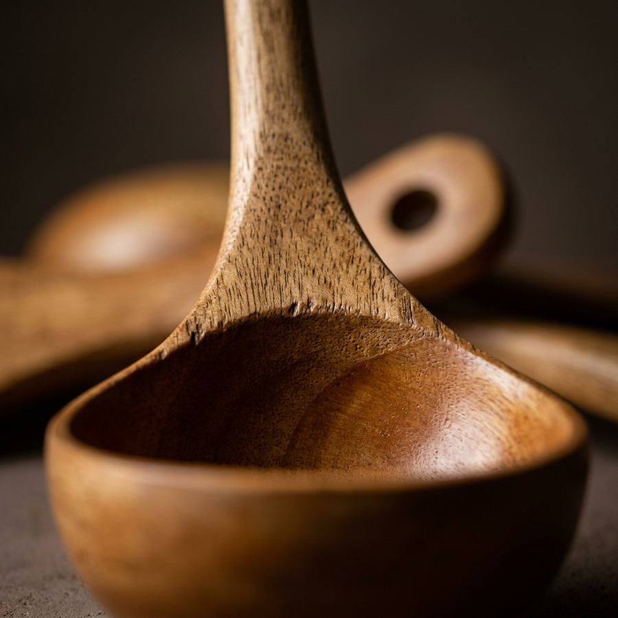 Honshu Ladle Set – 4 Handmade Wooden Ladles detail photo