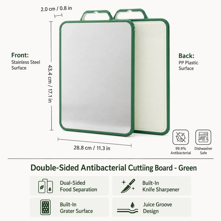 Double-Sided Antibacterial Cutting Board – Black or Green product photo 7