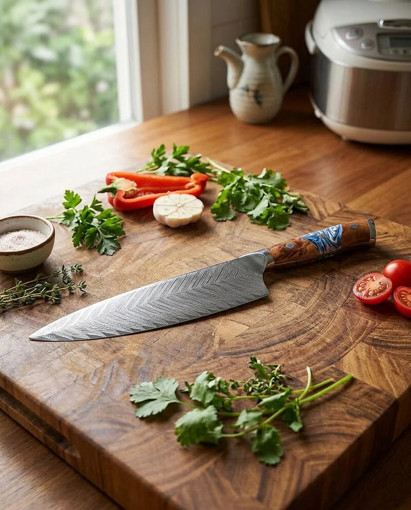 Eclipse Series Damascus Chef Knife 20 cm lifestyle photo