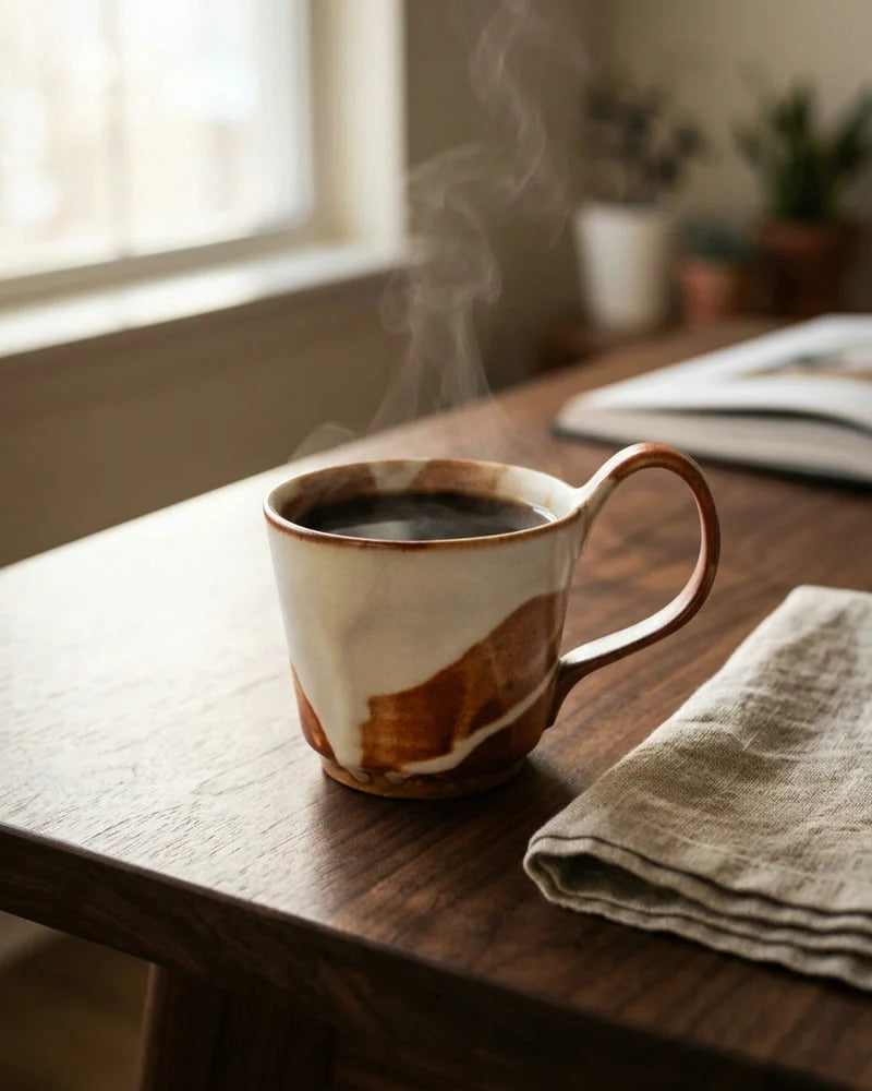 Eiko Handmade Ceramic Coffee Cup lifestyle photo
