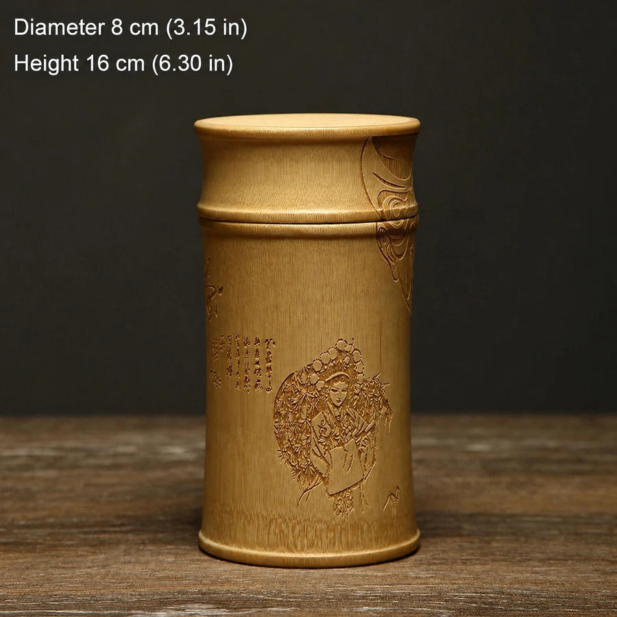 Bamboo Tea Storage Canister – Natural Kitchen Storage Jar for Matcha, Tea & Sugar