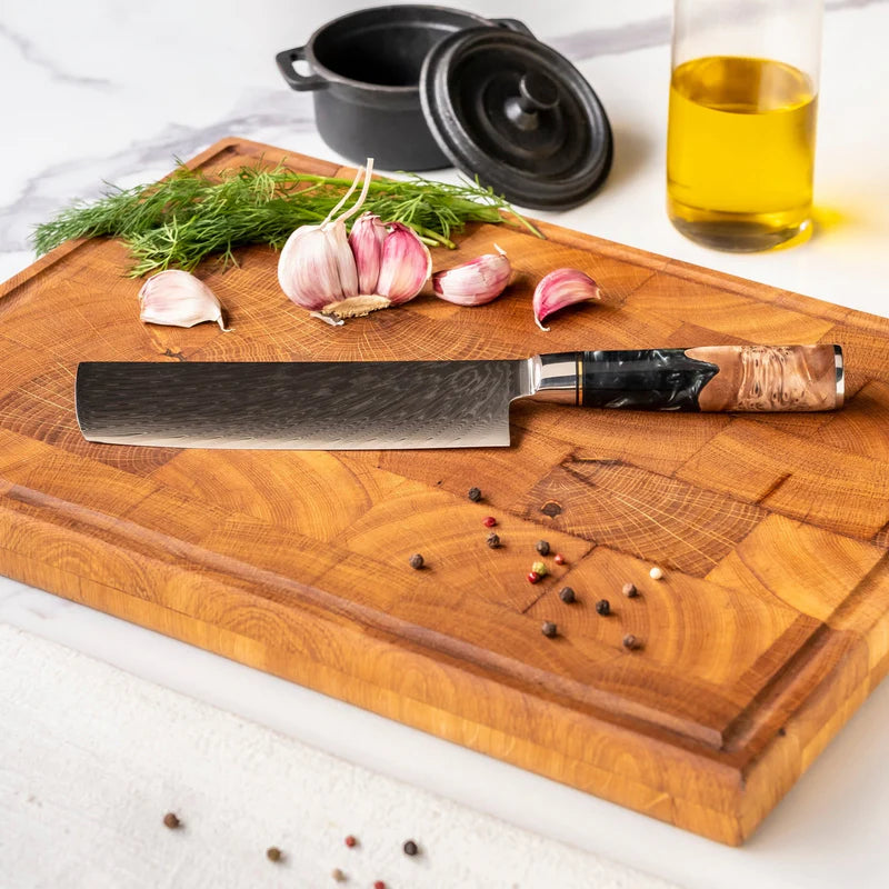 Epoxy Onyx Damascus Chef Knife 20 cm