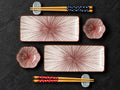 Gina Ceramic Sushi Dinnerware Set for Two – Plates, Chopsticks and Sauce Dishes
