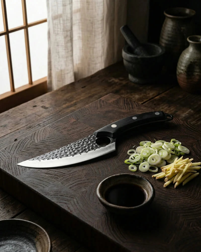 Gladiator Universal Chef Knife with Sheath — Black lifestyle photo